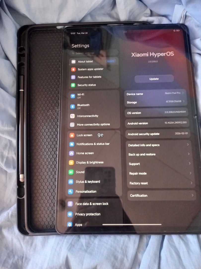REDMI PAD PRO 8GB/256GB (Category: Android) located in Imus. Submitted by elieli123 (Listing ID 1428129673, Image 2). Description: Last price: 12k Purchased in 2024, still in like-new condition as it was rarely used. Originally bought for ₱14,999. Comes with box, case, charger, and stylus pen. Charger’s power brick is original, while the cord is a replacement from UGREEN. Payment Method: GoTyme and Maribank ONLY. Payment First RFS: Rarely used + 