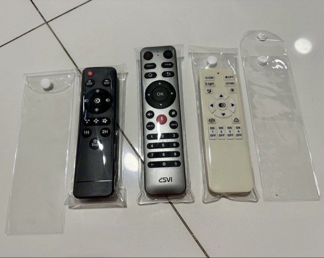 Remote Control Protector (Category: TV Parts & Accessories) located in Singapore. Submitted by beassure (Listing ID 1428182387, Image 1). Description: Protect your remote controls from dust, water, and scratches with these clear protective sleeves. Size is 18cm x 6cm . Suitable for remote unit of size 16cm x 4cm 3 for $4.50 1 for $1.80 .