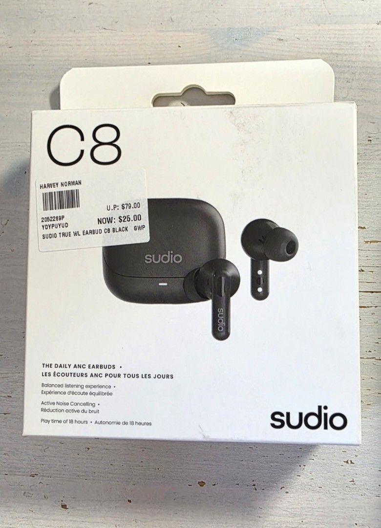 [SALE] Sudio C8 True Wireless Earbuds - Black