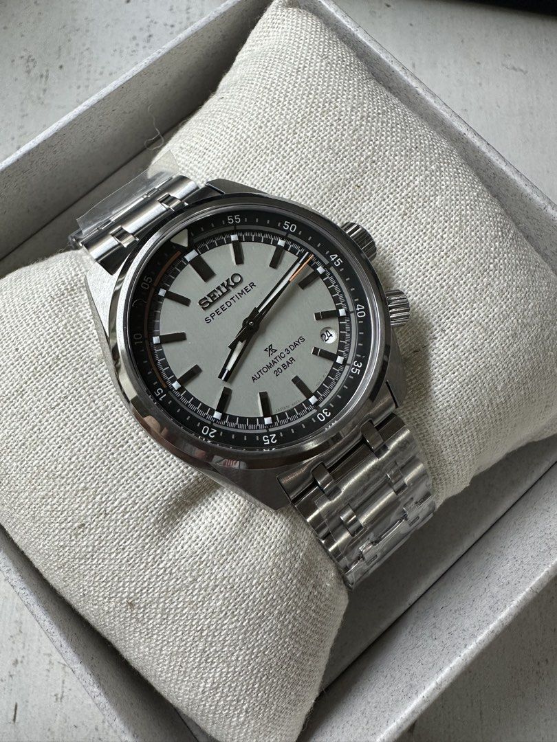 Seiko Speedtimer SPB513 SPB513J1 (Category: Luxury Watches) located in Manila. Submitted by seikowatchfactory (Listing ID 1395449945, Image 3). Description: Brand New in Box Seiko Authentic Watch Model: SPB513 Price: 41k pesos Slightly Negotiable Specifications: Case Diameter: 39.5mm Case Thickness: 12mm Lug-to-lug: 44.5mm Caliber 6R55 Automatic with Hacking and Manual winding mechanism Approx. 72 hours Power Reserve 24 Jewels Case Material: Stai