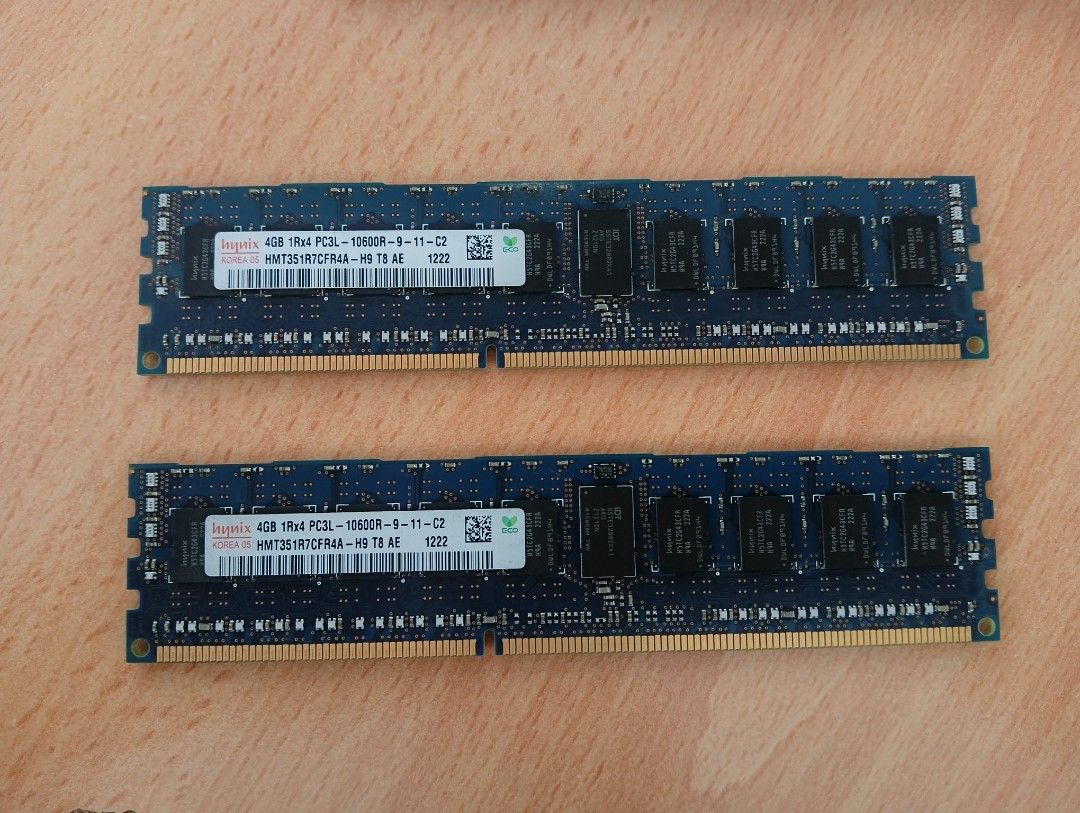SERVER RAM (Category: Computer Parts) located in Kapar. Submitted by ha.peace (Listing ID 1428160416, Image 1). Description: SERVER RAM 4GB X2 PC3L-10600R RAM DDR3 - ECC 1333 MHz Self pickup Shah Alam 2 biji = RM50.