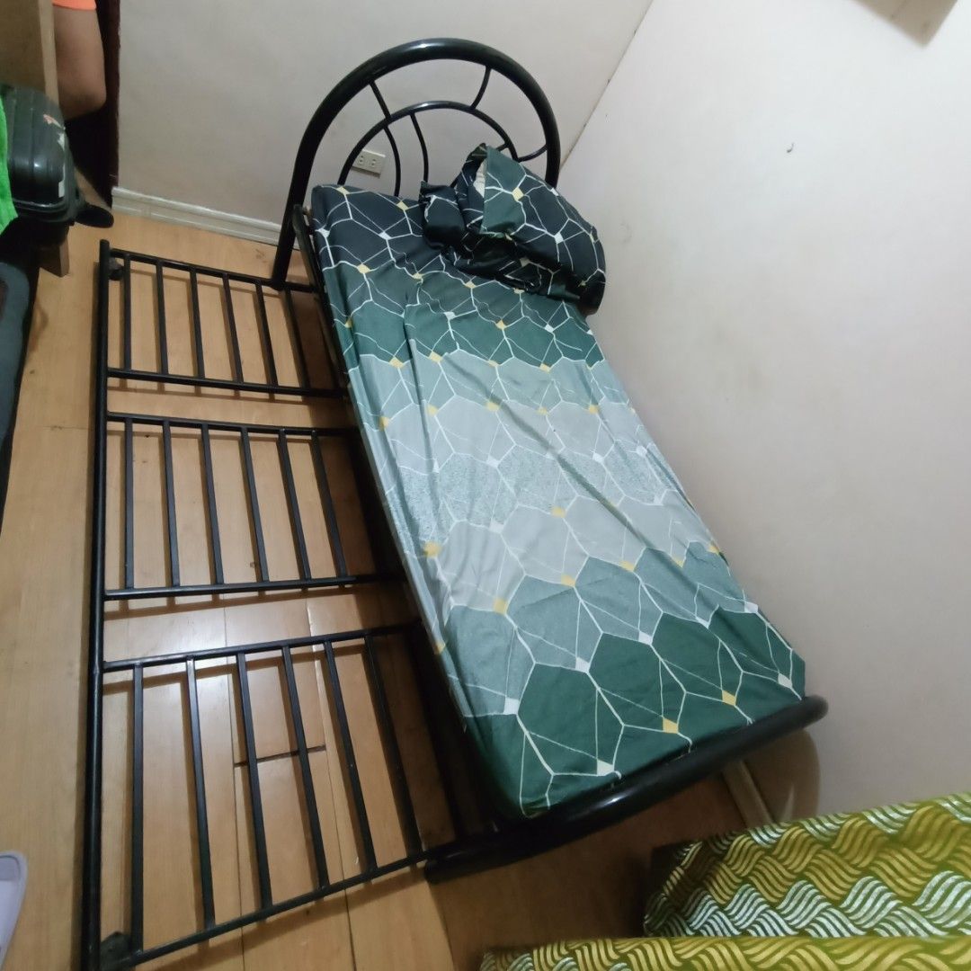 Single Bed Frame with Pullout Mattress not included (Category: Bed Frames & Mattresses) located in Makati City. Submitted by crstnemrise (Listing ID 1428190561, Image 3). Description: •Foam and pillows not included just the bedframe. .