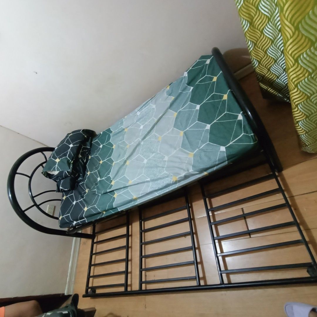 Single Bed Frame with Pullout Mattress not included (Category: Bed Frames & Mattresses) located in Makati City. Submitted by crstnemrise (Listing ID 1428190561, Image 2). Description: •Foam and pillows not included just the bedframe. .
