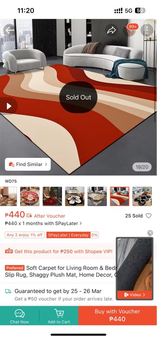 Soft Carpet for Living Room & Bedroom (Category: Carpets, Mats & Flooring) located in Mandaluyong City. Submitted by lindsoooooy (Listing ID 1428116965, Image 2). Description: • Barely used • Never washed so medyo marumi, tinamad na linisan/maintain • Bought for P500 from the Orange App • RFS: Nakatambak na lang.