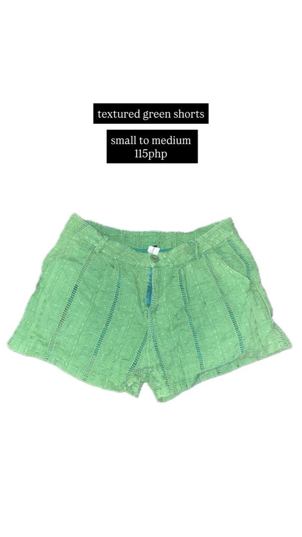Textured Green Shorts - Small to Medium (Category: Shorts) located in Manila. Submitted by isha0629 (Listing ID 1428125768, Image 1). Description: .