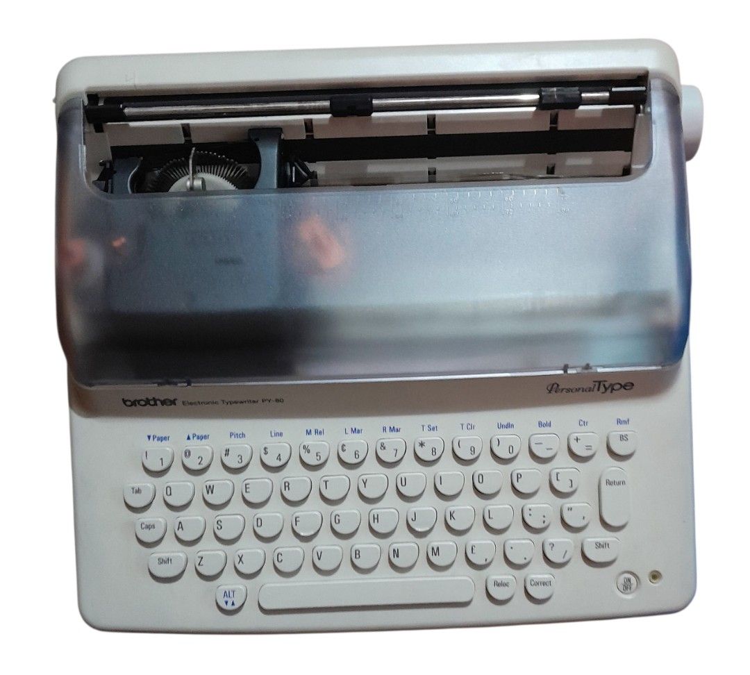 Vintage Brother PY-80 Electronic Typewriter (Category: Everything Else Others) located in Mandaluyong City. Submitted by twixie94147 (Listing ID 1428130164, Image 3). Description: - Vintage Brother PY-80 Electronic Typewriter - Features a classic design - Well-maintained condition - Includes original carrying case - Perfect for collectors and vintage enthusiasts.