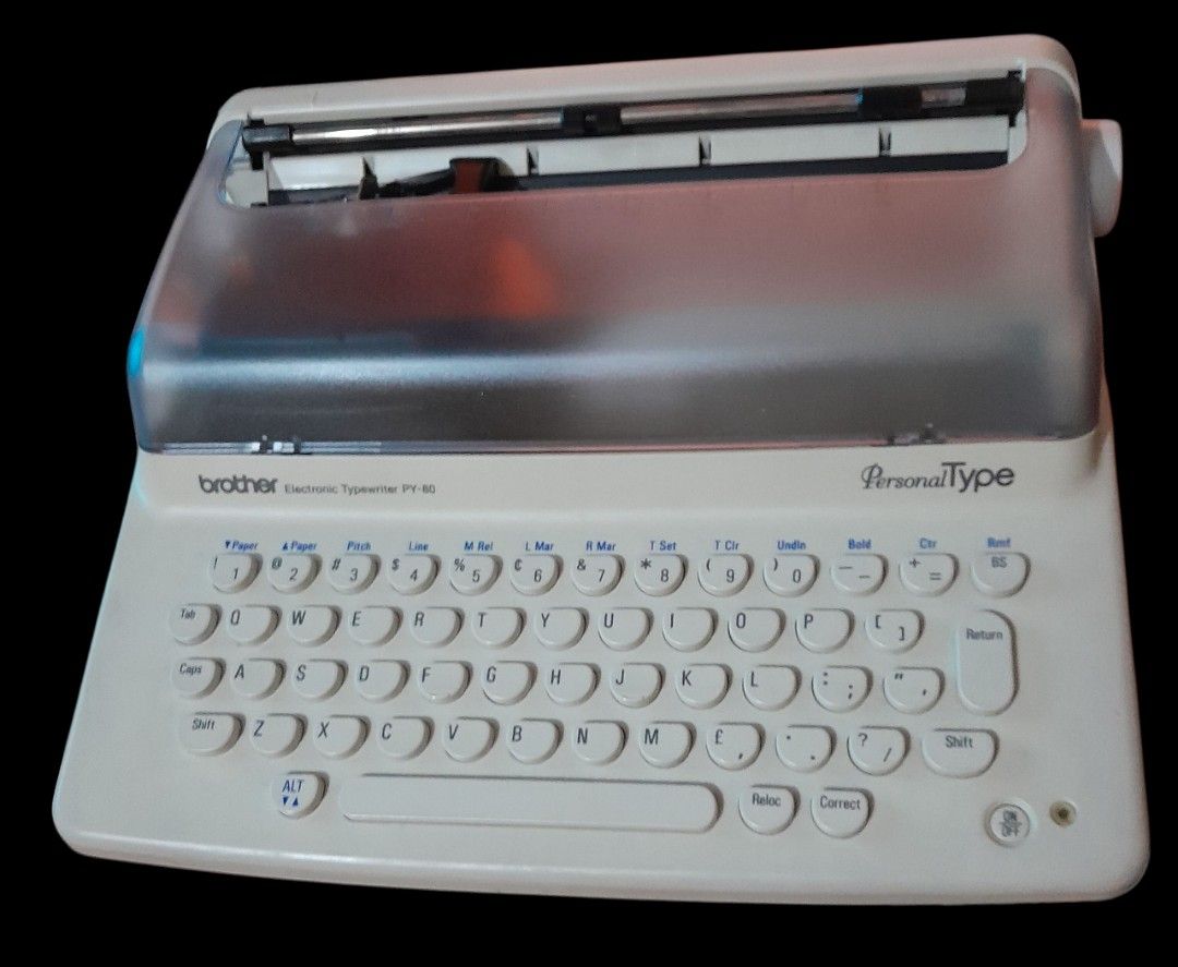 Vintage Brother PY-80 Electronic Typewriter (Category: Everything Else Others) located in Mandaluyong City. Submitted by twixie94147 (Listing ID 1428130164, Image 2). Description: - Vintage Brother PY-80 Electronic Typewriter - Features a classic design - Well-maintained condition - Includes original carrying case - Perfect for collectors and vintage enthusiasts.
