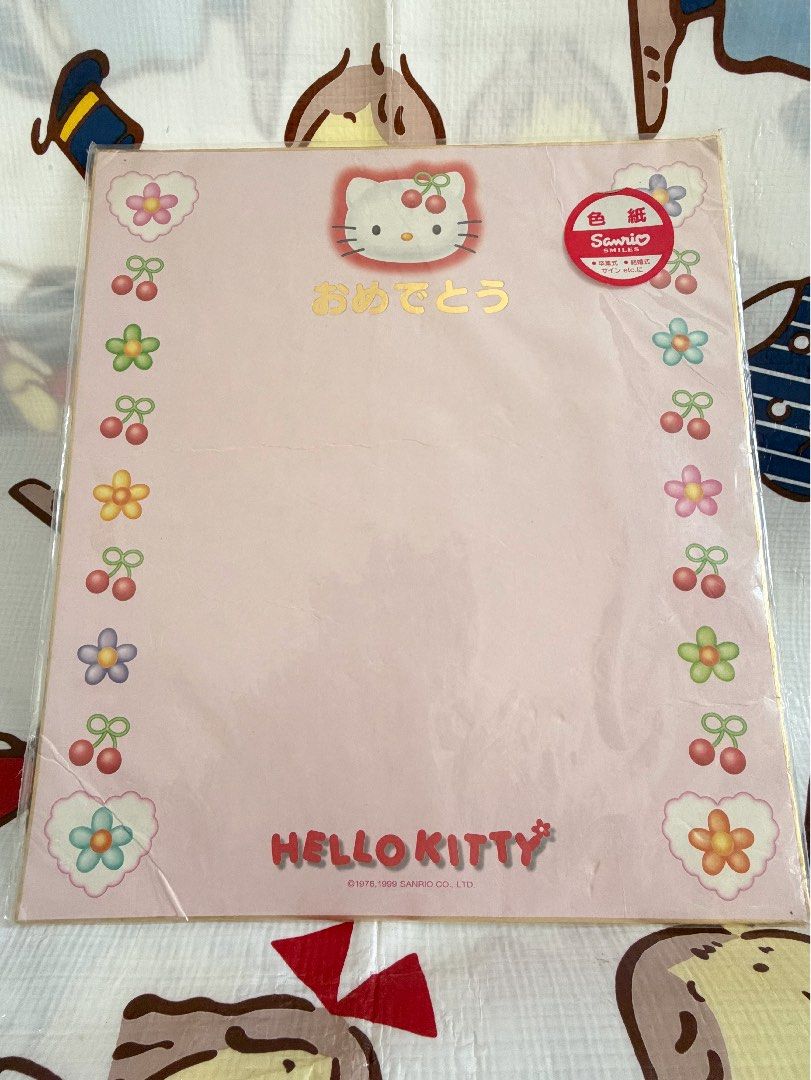 Vintage Sanrio Smiles Hello Kitty Message Board (Category: Vintage Collectibles) located in Cebu City. Submitted by kawaiiparty (Listing ID 1428158114, Image 1). Description: New but with flaws, the cardboard inside is crumpled on the edges, pls see pics Never opened With gold lining Vintage 1999 Wysiwyg.