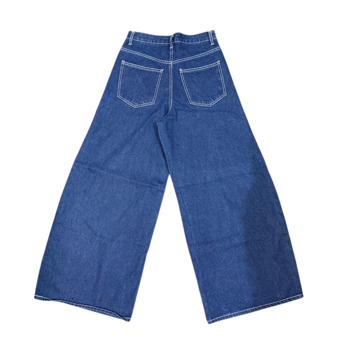 Virkin blue baggy denim jeans (Category: Jeans) located in Manila. Submitted by dja23 (Listing ID 1428206609, Image 3). Description: Width: 28 in Length: 41 in Thigh: 13.5 in Leg hole: 14 in No issue.