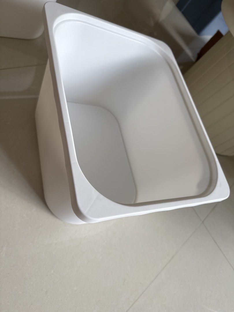White Plastic Storage Bin - New464042773122263040