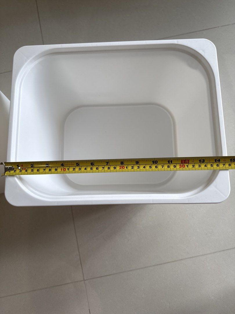 White Plastic Storage Bin - New464042773122263041
