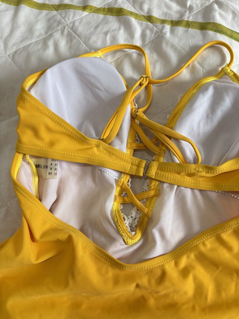 Yellow Lace Trim Swimsuit - Small (Category: Bikinis & Swimsuits) located in Pasig City. Submitted by prelovedproject101 (Listing ID 1428155001, Image 2). Description: Padded Used once.