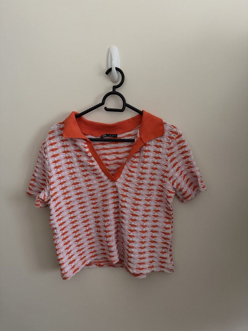 Zara Orange and White Knit Top (Category: Sleeveless) located in Bacolod City. Submitted by 308maria (Listing ID 1428140797, Image 1). Description: .