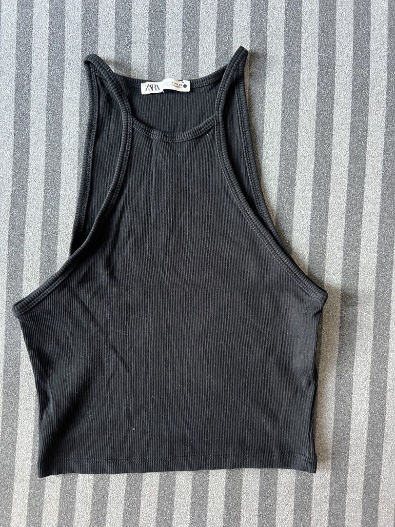 Zara Ribbed Tank Top - Black - Size S (Category: Sleeveless) located in Makati City. Submitted by sisijava13 (Listing ID 1428115257, Image 1). Description: .