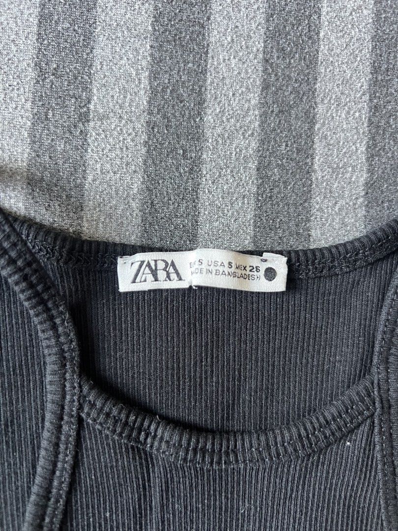 Zara Ribbed Tank Top - Black - Size S (Category: Sleeveless) located in Makati City. Submitted by sisijava13 (Listing ID 1428115257, Image 2). Description: .