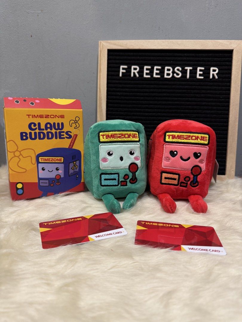 [100% Original] Timezone Claw Buddies Plush Toy (Category: Plushies & Soft Toys) located in Makati City. Submitted by freebster (Listing ID 1428413778, Image 1). Description: *COMES WITH 775 TIMEZONE LOAD!!! -Green : 1,000 -RED (RARE) : 1,250.