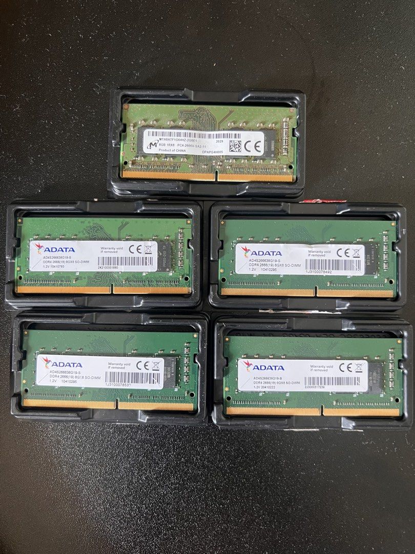 8GB DDR4 SO-DIMM RAM Memory for Laptop / Mini PC (Category: Computer Parts) located in Mandaluyong City. Submitted by l2ayne (Listing ID 1428285187, Image 1). Description: 8GB DDR4 SO-DIMM Memory for Laptop / Mini PC Clockspeed 2666mhz Brand ADATA / Micron Price 1500 each 3pcs avail Good as Brand New Tested No Issue MemTest PASSED Pick up: Hulo Mandaluyong Accept shipping via Lalamove or LBC Buyer will shoulder shipping fee NOTE: DONT SEND ME A M