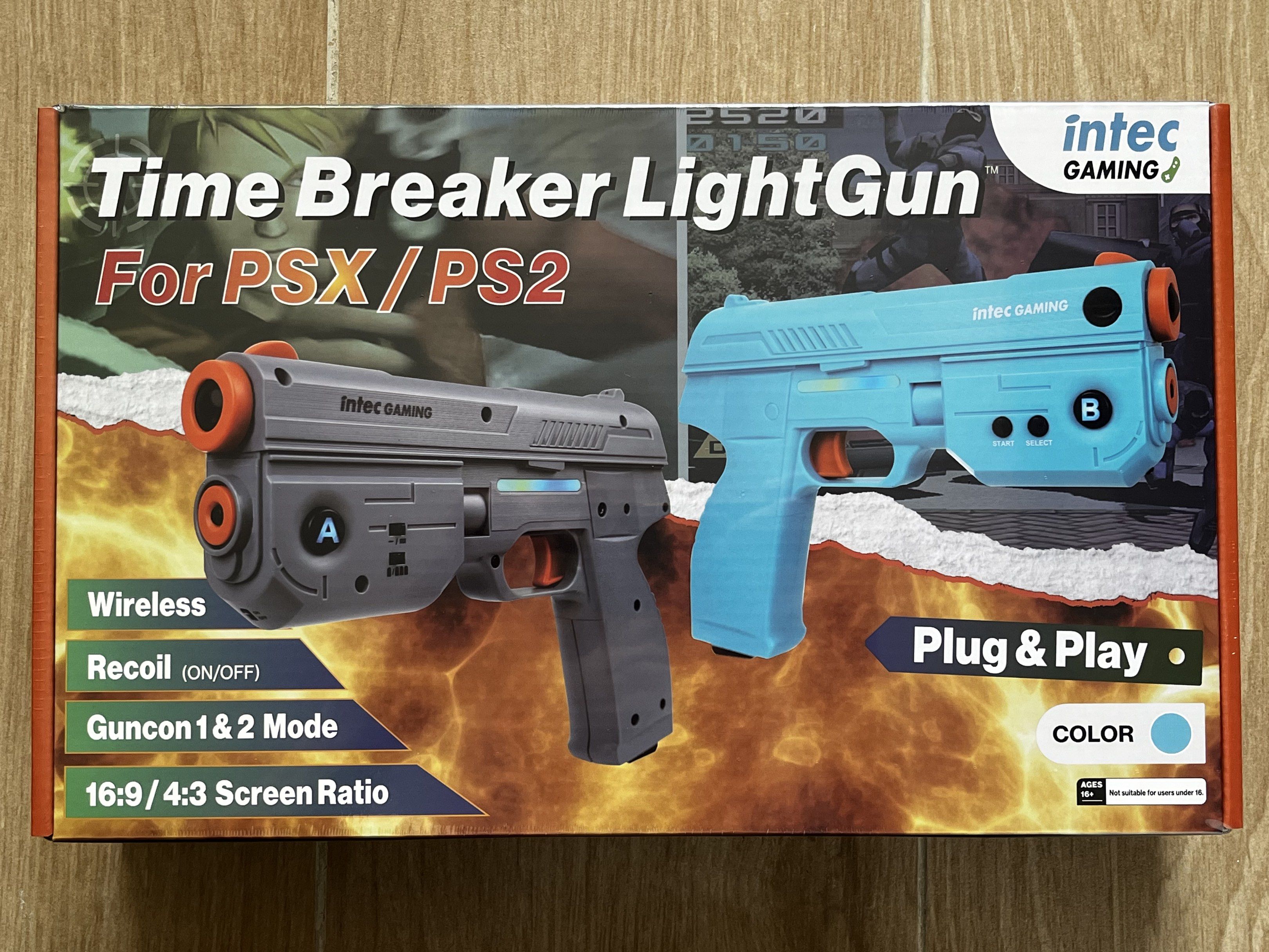 全新品）美版 INTEC PSX PS2 LIGHT GUN CON WIRELESS CONTROLLER 無線光線槍手掣 對應各類 PS ...