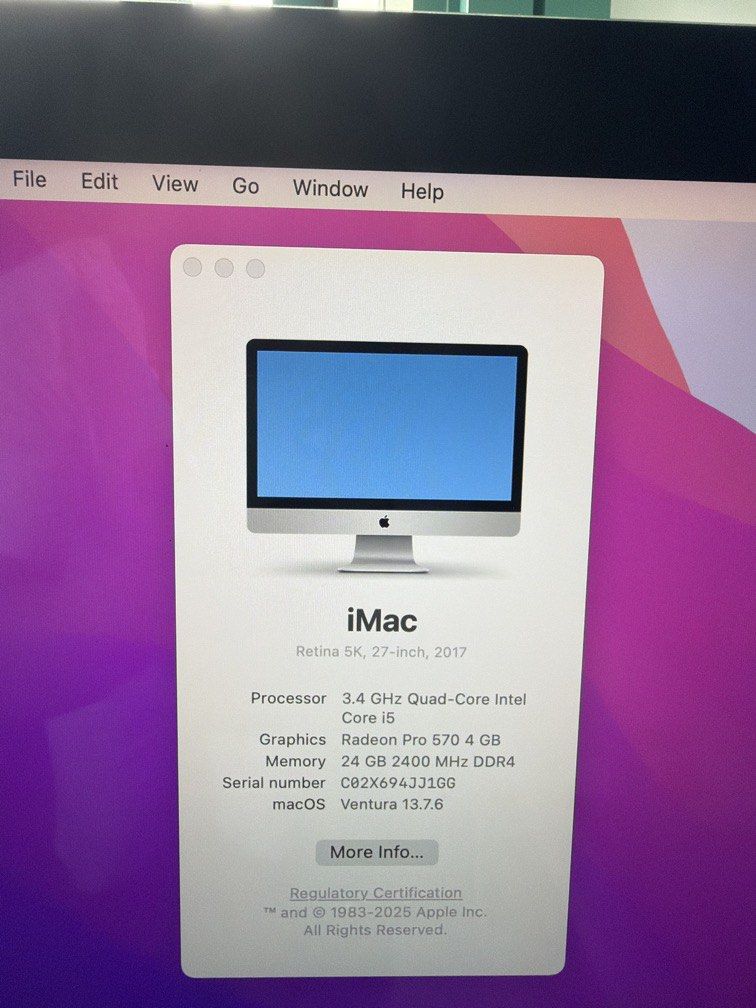 Apple iMac Desktop Computer 2017413264487740887041