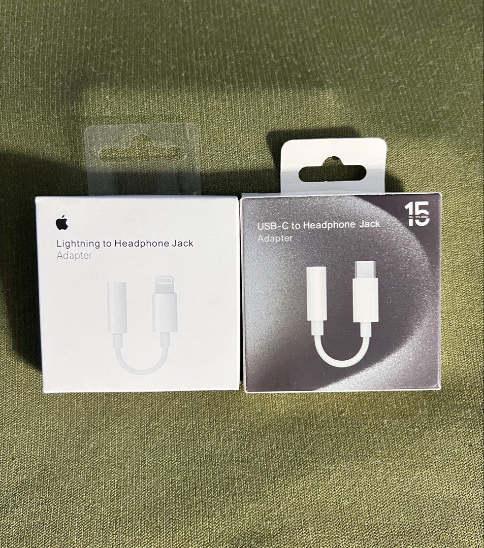 Apple Lightning to Headphone Jack Adapter & USB-C Adapter (Category: Chargers & Cables) located in Manila. Submitted by as_onlineshop11 (Listing ID 1428358861, Image 1). Description: .