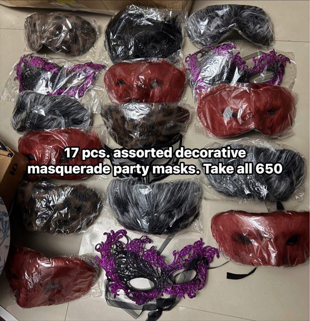Assorted Decorative Masquerade Party Masks - 17 pcs (Category: Occasions & Party Supplies) located in Mandaluyong City. Submitted by elainelawenko (Listing ID 1428322505, Image 1). Description: .