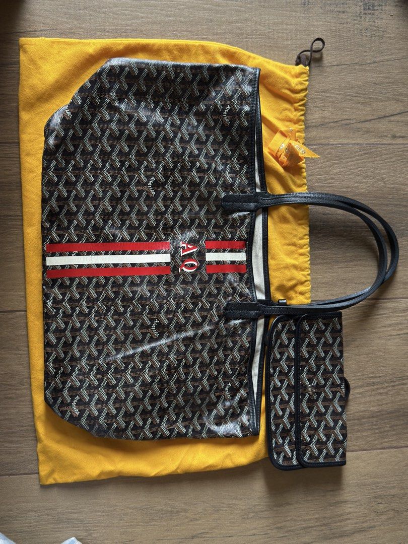 Authentic Goyard St. Louis PM (Category: Luxury Bags & Wallets) located in Quezon City. Submitted by breakmyfashion (Listing ID 1428269939, Image 3). Description: Have AQ PERSONALISATION. Comes with receipt and dust bag. Inside bag have a few brown water spots. Generally very good condition. .