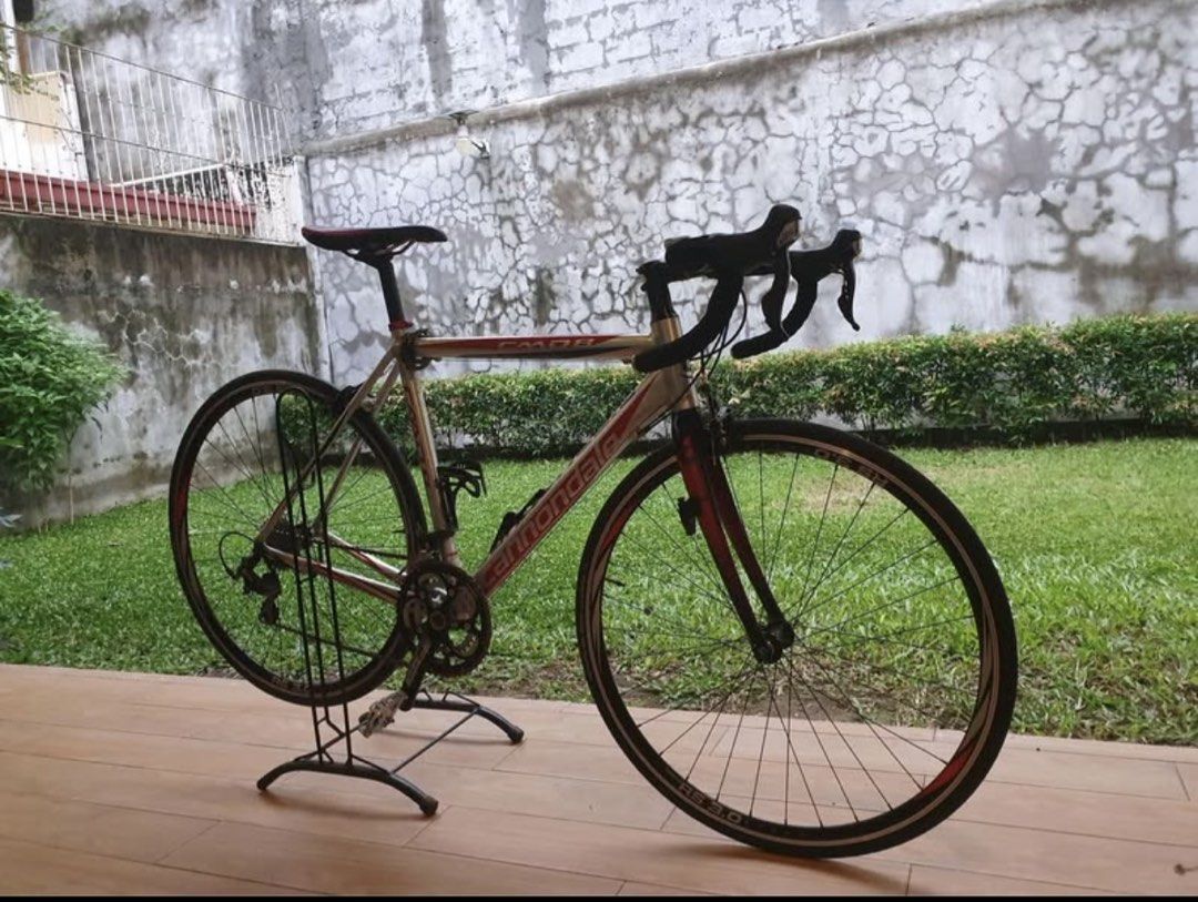 Cannondale CAAD8 105 Road Bike (Category: Bicycles) located in Manila. Submitted by bogartski (Listing ID 1428307993, Image 1). Description: Cannondale CAAD8 105 Like new. Hardly used. New tires, new handle bar wrap, spokes and newly tuned up Bottom bracket FSA BB30 Brakes Tektro R540, dual pivot, cartridge pad Cassette Shimano Tiagra 4600, 12-28, 10-speed Crankset FSA Gossamer, BB30, 50/34 Fork type Cannondale Ultra, carbon blades, 1-1/8" Frame 