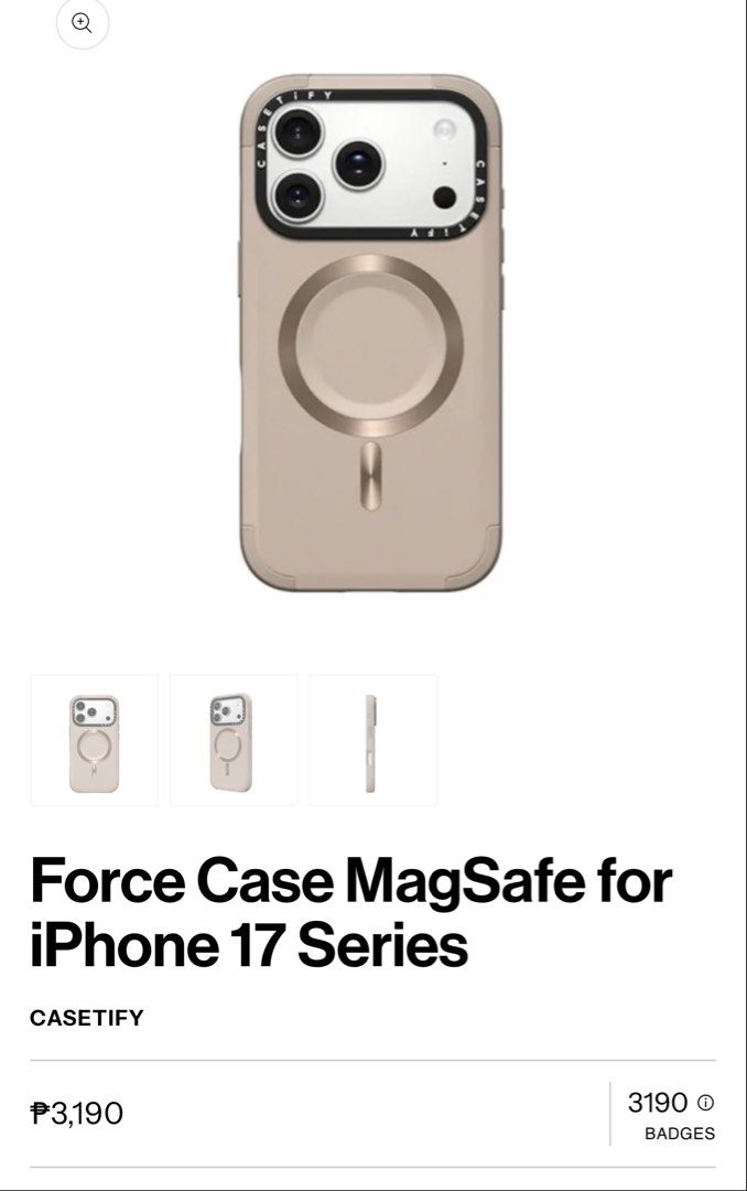 Casetify Force Case MagSafe - iPhone 17 Pro Max (Category: Cases & Sleeves) located in Taguig. Submitted by exidofficial (Listing ID 1428403727, Image 2). Description: - Casetify Force Case for iPhone 17 Pro Max. - Features MagSafe compatibility. - Layered condition: 3. - Stylish and protective design. - Perfect for everyday use. - Free SF.