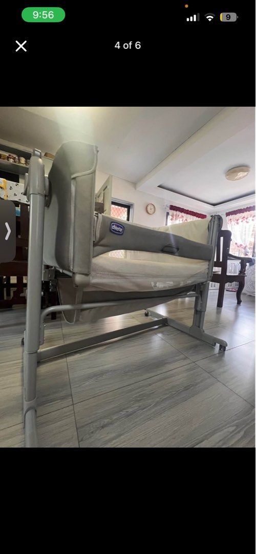 Chicco bedside crib (Category: Cots & Cribs) located in Bulacan. Submitted by ANNETC (Listing ID 1428380219, Image 3). Description: Chicco bedside crib.