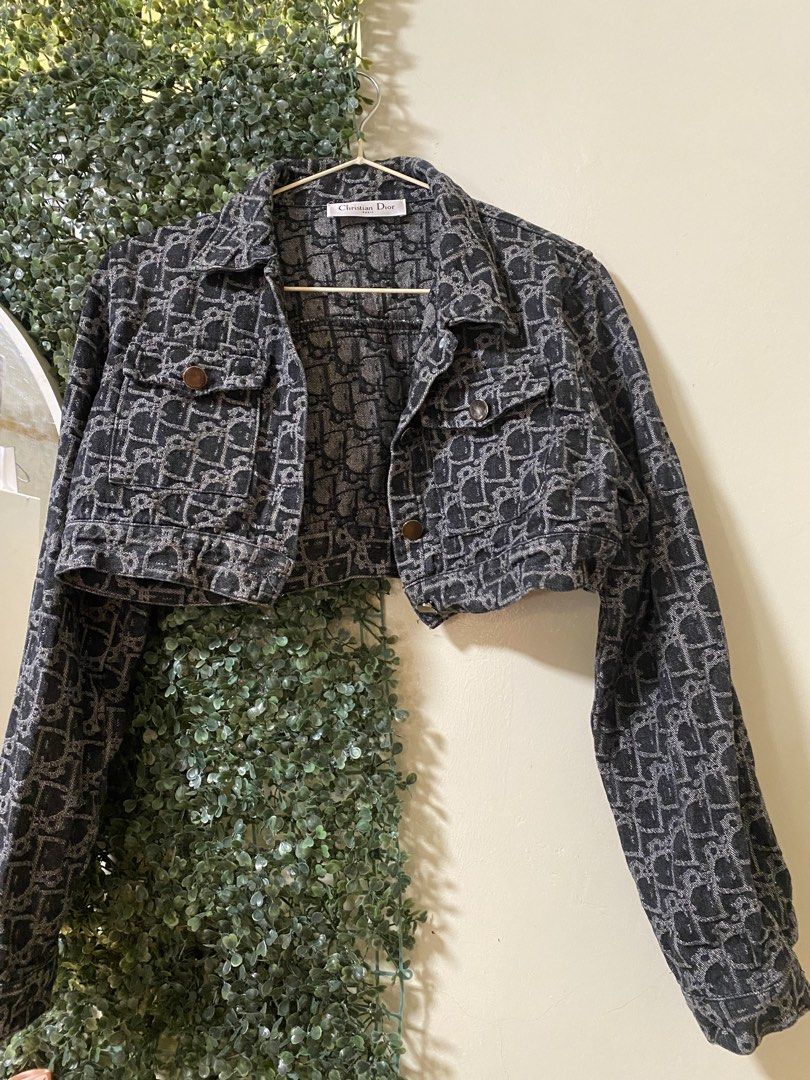 Christian Dior crop denim jacket monogram (Category: Luxury Apparel) located in Manila. Submitted by avathriftedcloset (Listing ID 1428291474, Image 3). Description: Small- medium.