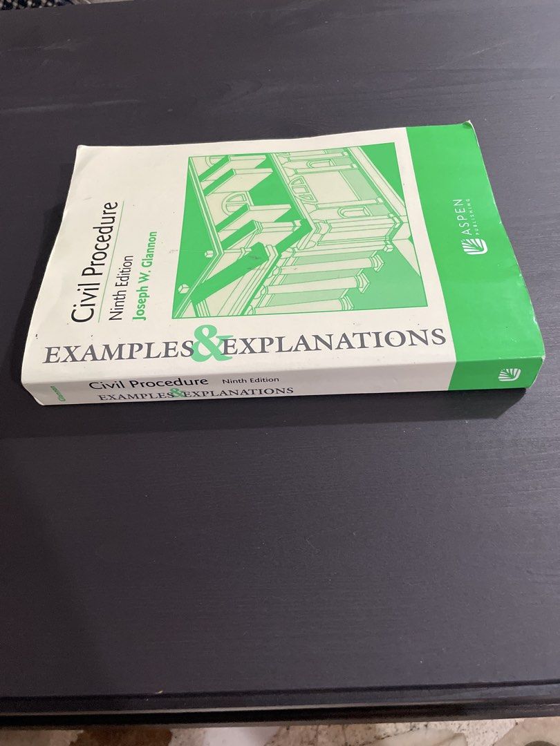 Civil Procedure Examples & Explanations 9th Edition (Category: Textbooks) located in Paranaque City. Submitted by yourneighbortotoro (Listing ID 1428380748, Image 2). Description: 📚 Civil Procedure | Joseph W. Glannon | Ninth Edition | Examples & Explanations ✨ A trusted law resource — Glannon’s Civil Procedure offers clear explanations with practical examples for students and professionals 📚 Perfect for collectors, law students, and academic s
