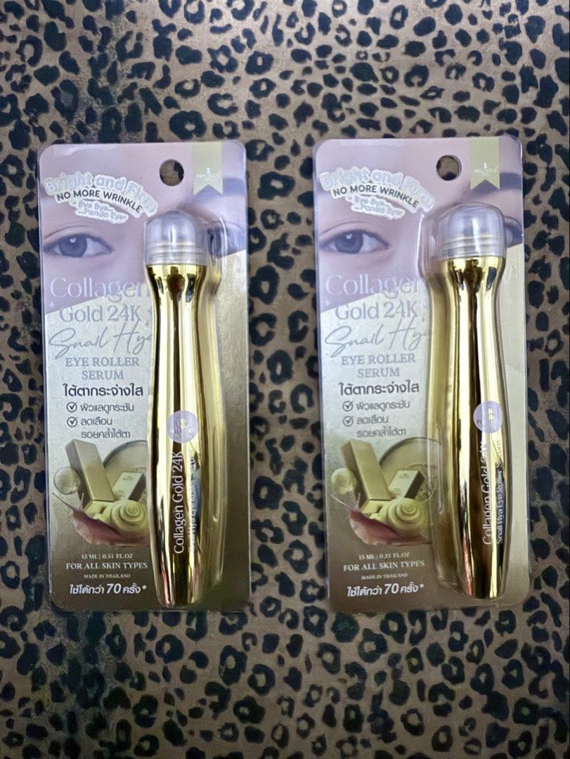 Collagen Gold 24K Eye Roller Serum (Category: Face Care) located in Quezon City. Submitted by luesworld (Listing ID 1428393189, Image 1). Description: *Snail Hya Eye Roller Serum *Direct from Thailand *200 each .