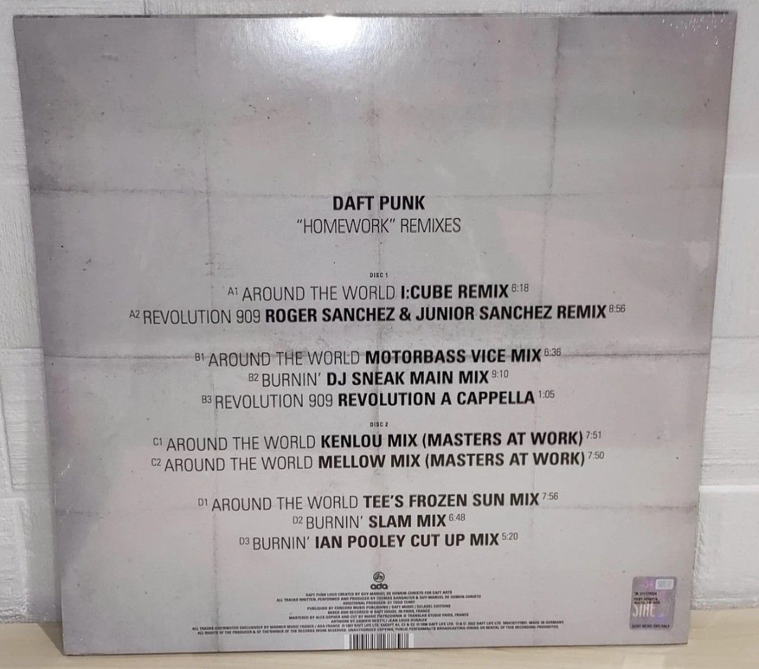 Daft Punk – "Homework" Remixes 2 LP (Category: Vinyls) located in Manila. Submitted by jhenaloymerchandise (Listing ID 1428292006, Image 2). Description: Daft Punk – "Homework" Remixes 2 LP = ₱5,500 Brand New sealed made in Germany .