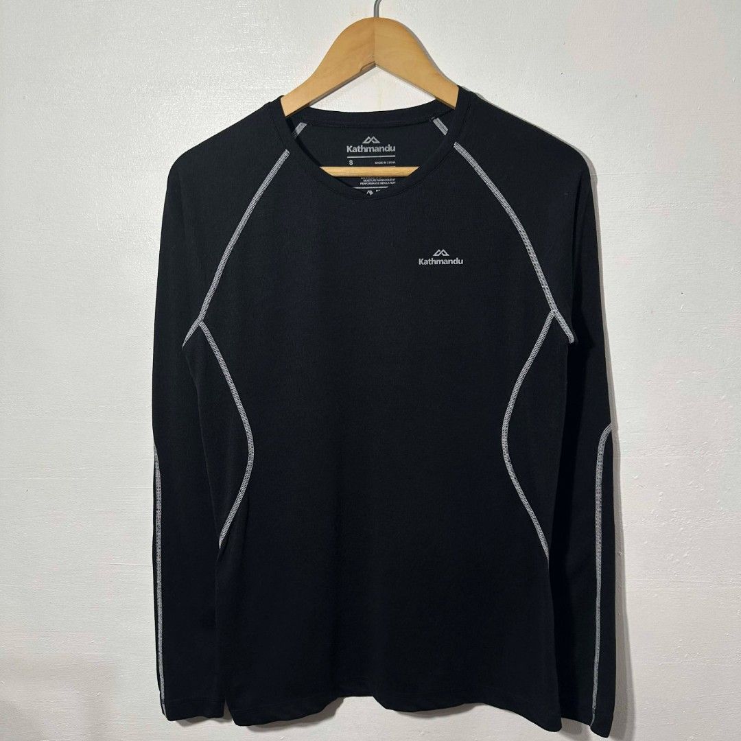#G810 Kathmandu ThermaPlus V-Neck Long-Sleeve Shirt (Black) (Category: Activewear) located in Tagum. Submitted by eightrags (Listing ID 1428418426, Image 1). Description: #G810 Kathmandu ThermaPlus V-Neck Long-Sleeve Shirt (Black) Small 18 W 26.5 L Good as new condition.