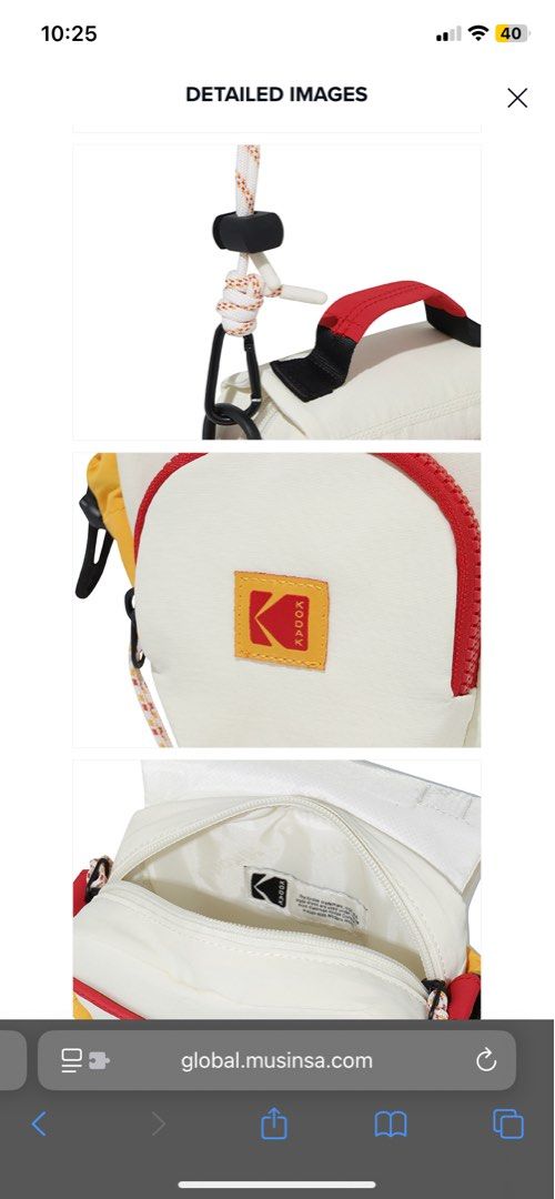 Kodak Camera Zoom Bag (Category: Camera Bags & Carriers) located in Bocaue. Submitted by gaille29 (Listing ID 1428269412, Image 3). Description: - Kodak Camera Zoom Bag - Ivory/mustard color - Stylish design with red accents - Perfect for cameras and essentials.