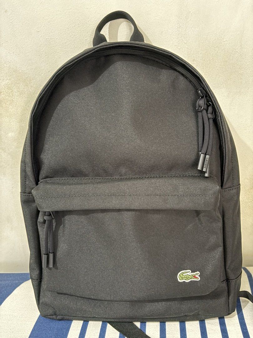 Lacoste Neocroc Backpack (Category: Backpacks) located in Manila. Submitted by thirdy888.wolf (Listing ID 1428371819, Image 1). Description: Used once, no issues 100% Original/Authentic Color:Black Original price ₱5,800 Courier or Meet-up.