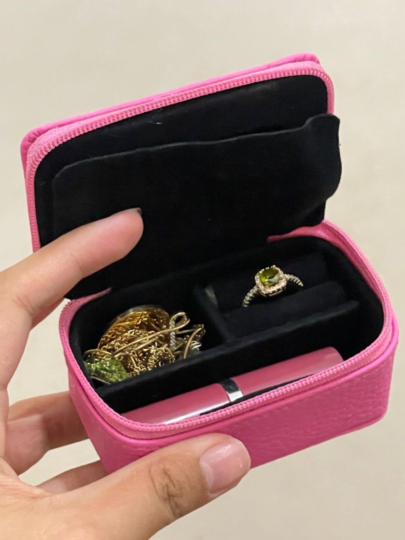 Portable Jewelry & Make up Organized (Category: Purses & Pouches) located in Manila. Submitted by declutteredbyalex (Listing ID 1428372536, Image 1). Description: - Has a ring slot, and space for necklaces and lipstick - Has a built in mini mirror for retouch - Comes with the box, rarely used - Genuine leather RFS: Decluttering .