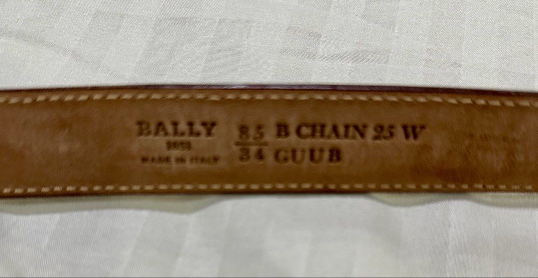 Bally B Chain 25 Belt (Category: Luxury Accessories) located in Quezon City. Submitted by sheisdecluttering_now (Listing ID 1428264154, Image 3). Description: Lipstick 18 Bovine Embossed Cowhide Size 85 .