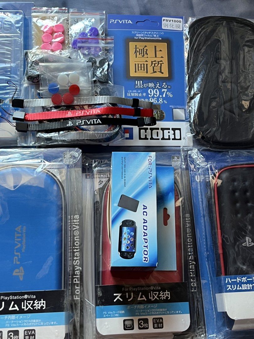 Psvita accessories hard pouch (Category: PlayStation) located in Quezon City. Submitted by juhaire (Listing ID 1428408307, Image 1). Description: Psvita accessories available beand new Hard pouch 300 Clear case250 Thumb grip pair 100 Ac charger 250 Strap each 150 Temperd glass 200.