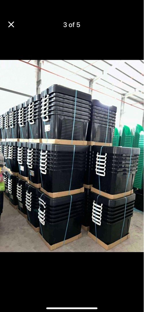 Stackable Storage Boxes (Category: Storage Boxes & Baskets) located in Manila. Submitted by kellychz (Listing ID 1428261984, Image 2). Description: On hand Brand new Same day delivery AVAILABLE: 40L black 60L transparent 80L black 102L mocha 102L black 143L black 163L transparent 163L mocha 205L green, blue, red 205L transparent Sameday delivery Door to door delivery Via lalamove delivery Pm lang po sa gusto.