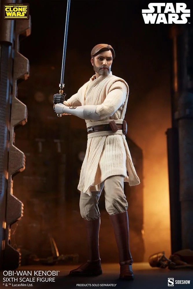 Star Wars The Clone Wars Obi-Wan Kenobi 1:6 Scale Figure Sideshow ...
