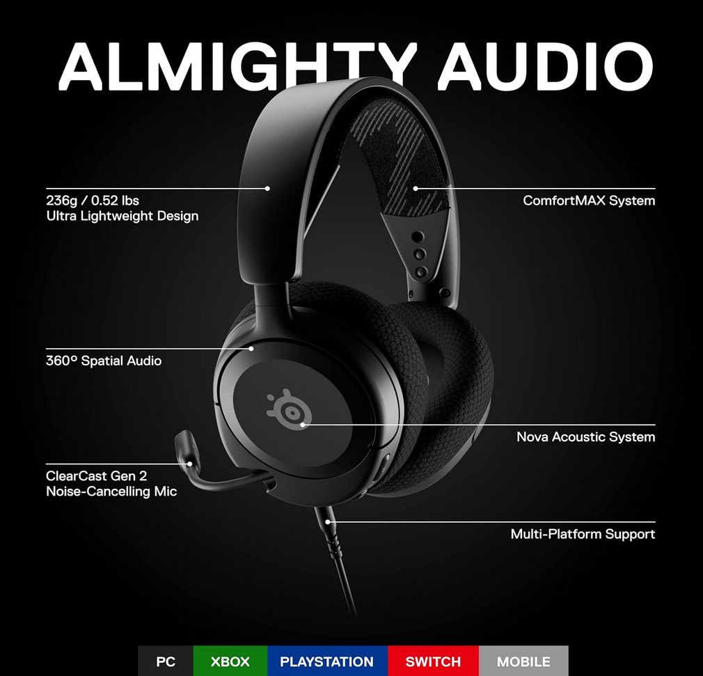 SteelSeries Arctis Nova 1 Gaming Headset - Black