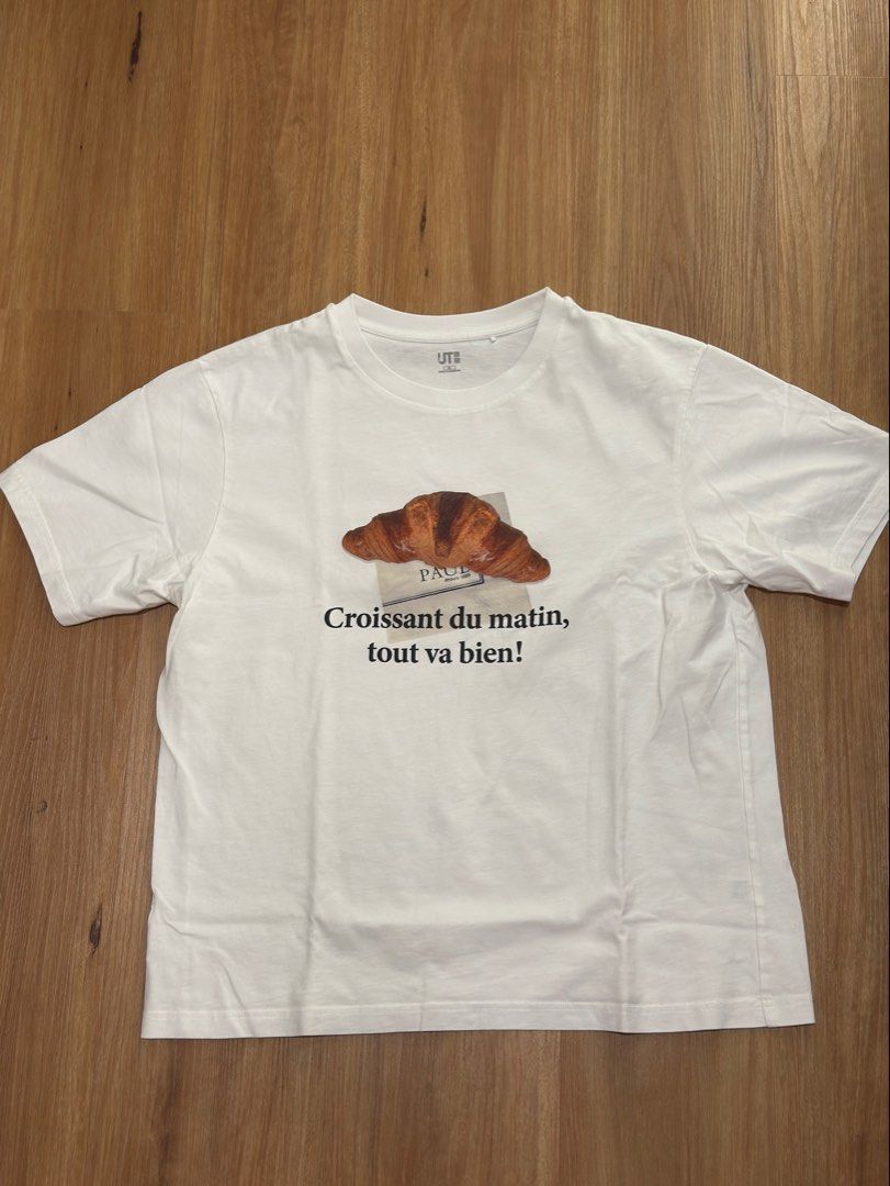 Uniqlo Croissant Graphic Tee (Category: Tshirts & Polo Shirts ) located in Makati City. Submitted by powellv (Listing ID 1428393710, Image 1). Description: Rfs: decluttering Price FIRM Could ask for more photos through dm.
