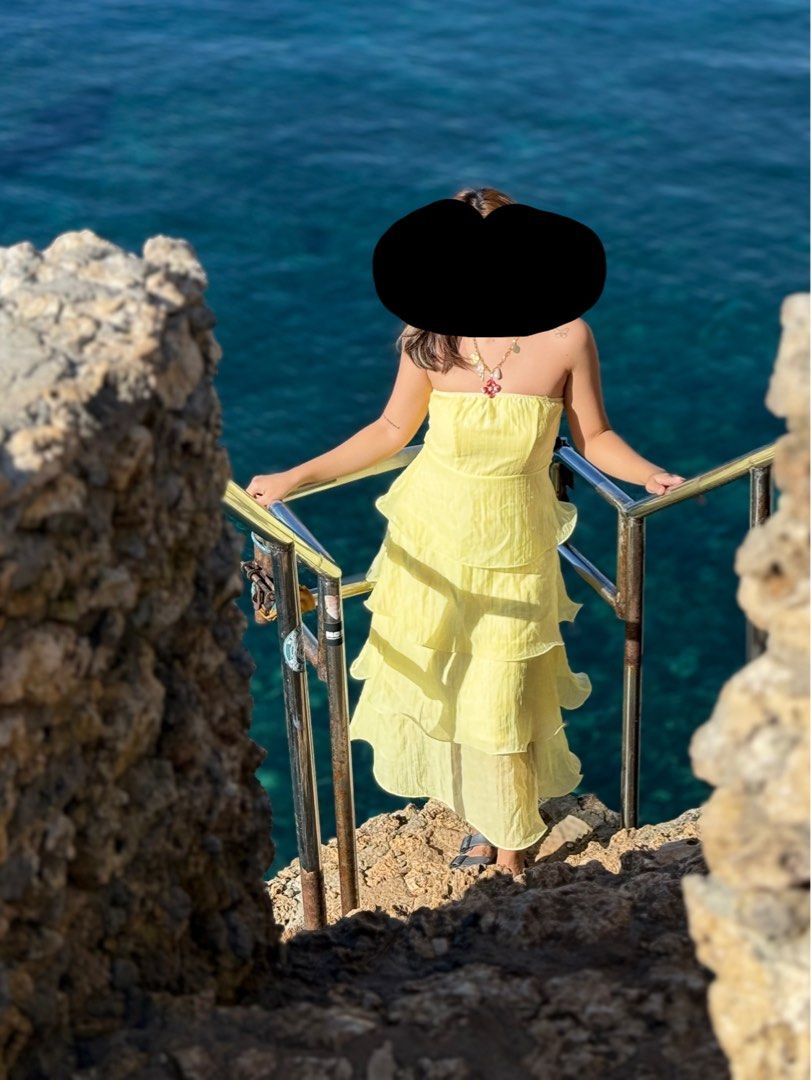 Yellow Strapless Ruffled Dress (Category: Dresses) located in Mandaluyong City. Submitted by cheeet (Listing ID 1428328215, Image 2). Description: .