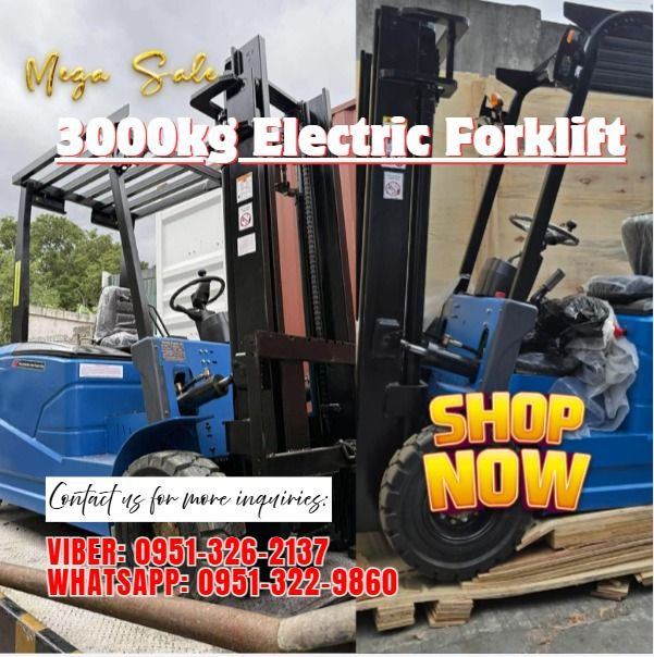 3000kg Electric Forklift Model : CPD 30 (Category: Everything Else Others) located in Caloocan City. Submitted by lyracrimso54467 (Listing ID 1428446306, Image 1). Description: Model : CPD 30 Power : Storage Battery Loading Capacity : 3000kg Load Capacity : 500mm Lifting Height : 3000m Free Lifting Height : 150mm Fork Length : 1220mm Door Frame Dip Angle (Font/Rear ) : 6/12 Min Outside Turning Radius : 2500mm Minimum Right Channel : 2800mm Min. H