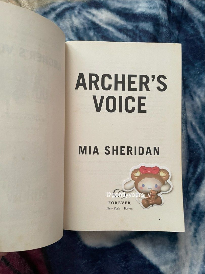 Archer's Voice by Mia Sheridan (Category: Storybooks) located in Manila. Submitted by gentlyyours_v (Listing ID 1428486975, Image 2). Description: 📚“Archer’s Voice” by Mia Sheridan 💰 Price: ₱500.00 (Gcash Payment, bought for ₱951 from fullybooked) 📖 Condition: PRELOVED, Well Used ‼️: Minor dents + Yellowing pages 📍 Location: Metro Manila 🚚 Delivery Options: Lalamove 📦 Shipping fee shouldered by buyer 📬 Shipment Every SATURDAYS / FRIDAYS FE
