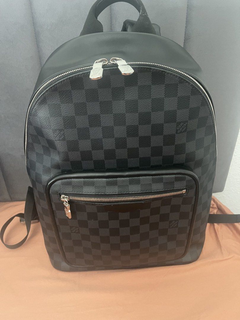 Authentic LV Bags (Category: Luxury Bags & Wallets) located in Pasig City. Submitted by jennyluck (Listing ID 1428437600, Image 2). Description: Proof of purchase and authenticity. Smoke Free Home Complete Dust Bag, PaperBag and Box Backpack Model: Josh Backpack Damier Graphite Php60,000 Cross Body Bag Model: Petit Palais PM (Monogram Empreinte Embossed cowhide leather) - complete accessories P129,000 RFS: Need funds .