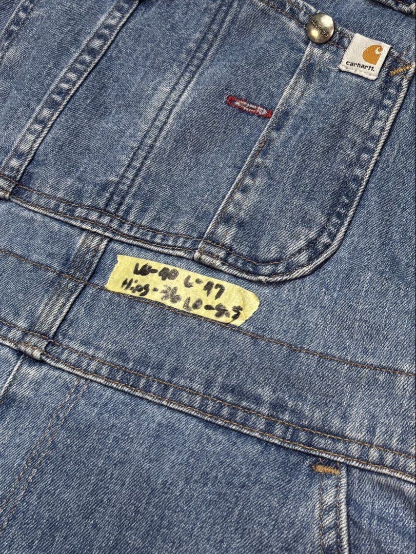 Carhartt jumper (Category: Sets & Coordinates) located in Bacolod City. Submitted by crypticdystopian (Listing ID 1428436524, Image 2). Description: Carhartt jumper carpenter -FADE IN THE BACK LEATHER -MISSING WASH TAG -GOOD AS NEW Dimes:W36-40/Lenght from shoulder-47/Lenght from waist-36/LEG OPENING-8.5 .