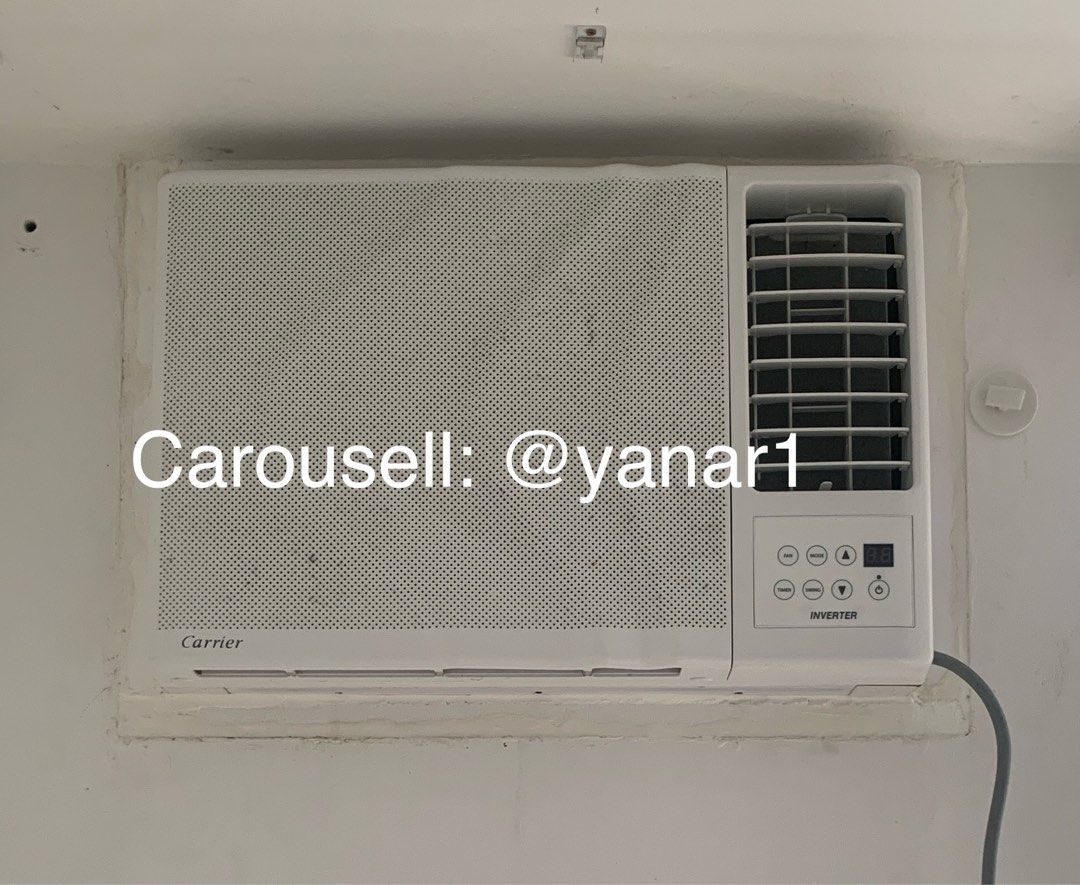 Carrier 1.5hp Inverter Aircon (window type) (Category: Air Conditioning and Heating) located in Paranaque City. Submitted by yanar1 (Listing ID 1428445545, Image 1). Description: See photos for details of item LAST PRICE ALREADY Bought at 35k on Dec 2022 Pickup at Arista Place, Paranaque Flaw: - yellowish color since unused for long.