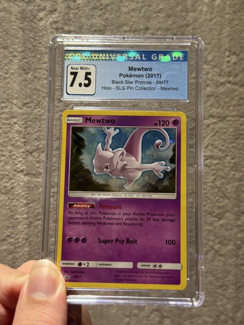 CGC 7.5 Mewtwo SM77 Black Star Promos English Pokemon Card, Hobbies & Toys,  Toys & Games on Carousell